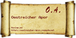 Oestreicher Apor névjegykártya